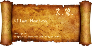 Klima Marica névjegykártya